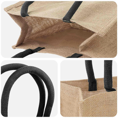 Torebki jutowe 50 Naturalny i czarny 26 x 22 x 14 cm