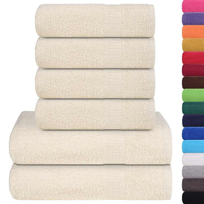 6-cz. zestaw ręczników, FROGN, kremowy, 360 g/m²