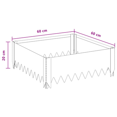 Krawężnik do trawnika 60 x 60 x 20 cm Stal Biały