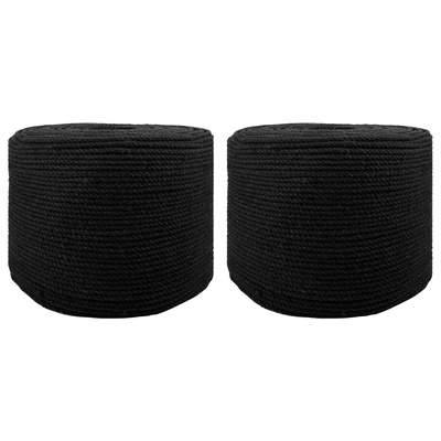 Sznur bawełniany 2 szt. 2 mm 100 m Czarny 100% bawełna