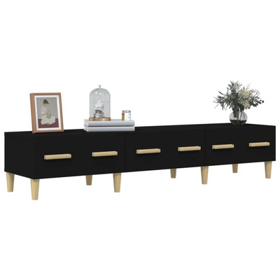 vidaXL Szafka pod TV, czarna, 150x34,5x30 cm, materiał drewnopochodny