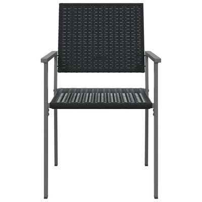 Krzesła ogrodowe, 2 szt., czarne, 54x62,5x89 cm, polirattan
