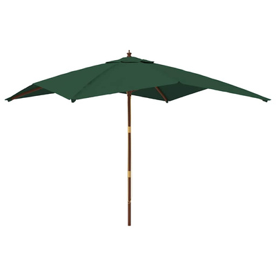 Parasol ogrodowy na drewnianym słupku, zielony, 300x300x273 cm