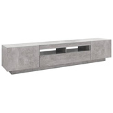 vidaXL Szafka pod TV z oświetleniem LED, szarość betonu, 200x35x40 cm