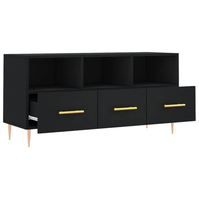 vidaXL Szafka pod TV, czarna, 102x36x50 cm, materiał drewnopochodny