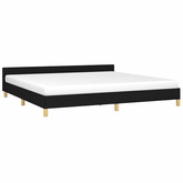 vidaXL Rama łóżka z zagłówkiem, czarna, 200x200 cm, obita tkaniną model standard