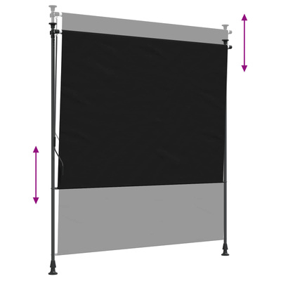 Zewnętrzna Roleta Rolkowa Czarny 100 x 270 cm