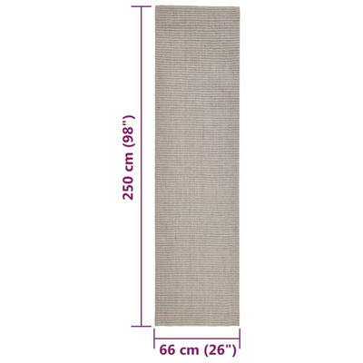 vidaXL Dywanik, naturalny sizal, 66x250 cm, kolor piaskowy