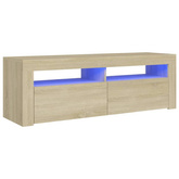 vidaXL Szafka pod TV z oświetleniem LED, dąb sonoma, 120x35x40 cm model standard