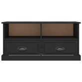 vidaXL Szafka pod TV, czarna, 93x35,5x45 cm, materiał drewnopochodny