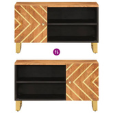 vidaXL Szafka pod TV, brązowo-czarna 80x31,5x46 cm, lite drewno mango