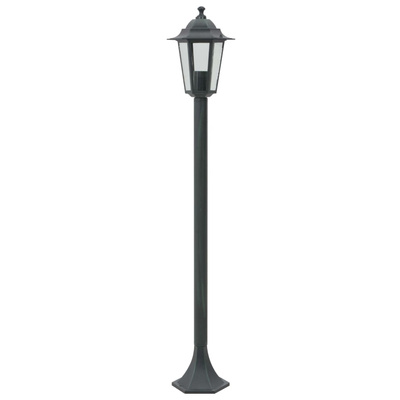 Lampy ogrodowe, 110 cm, E27, aluminium, ciemnozielone, 6 szt.