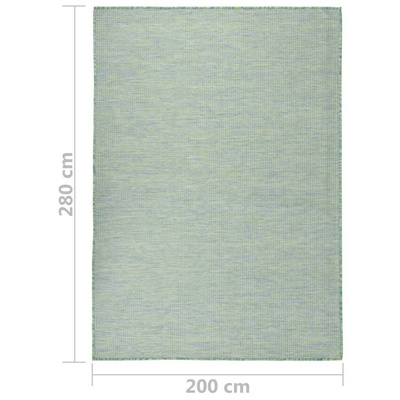vidaXL Dywan zewnętrzny o płaskim splocie, 200x280 cm, turkusowy