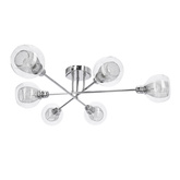 Lampa sufitowa chromowa szklany klosz z koszyczkiem 6x40W Dixi Candellux 36-61362