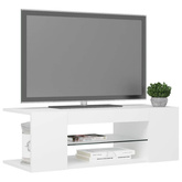 vidaXL Szafka pod TV z oświetleniem LED, biała, 90x39x30 cm