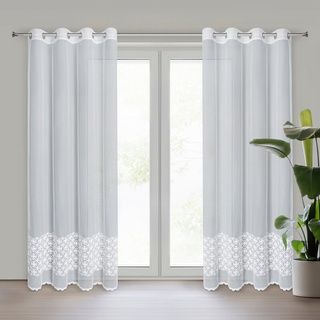 Firana Liwia biała 140x250