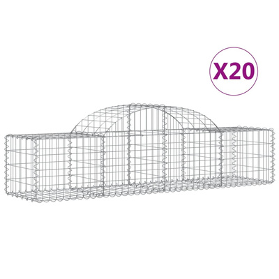 Kosze gabionowe, 20 szt, 200x50x40/60 cm, galwanizowane żelazo