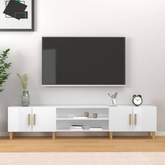 Szafka pod TV, wysoki połysk, biała, 180x31,5x40 cm vidaXL