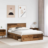Ramka łóżka Stare drewno 140 x 190 cm Drewno inżynieryjne