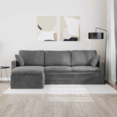Sofa Ciemnoszary 228 x 134 x 80 cm Aksamit