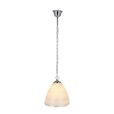scordia lampa wisząca chromowa klosz biały+srebrny