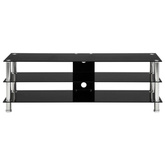 vidaXL Szafka pod TV, czarna, 120x40x40 cm, hartowane szkło
