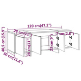 vidaXL Szafka pod TV, biała, 120x30x40,5 cm, materiał drewnopochodny