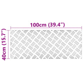 Stopień Prostokątny 2 pcs Srebrny 100 x 40 cm Aluminium