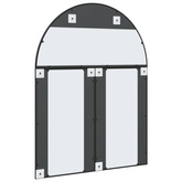 vidaXL Lustro ścienne, czarne, 100x130 cm, zakończone łukiem, żelazo