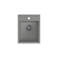 JOHNNY 90 GraniteQ zlewozmywak granitowy silver stone 1-komorowy z/o (39x50x20), z syfonem stal szlachetna