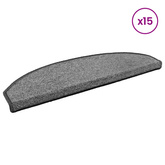 Samoprzylepne maty na schody Półokrąg 15 pcs ciemnoszary