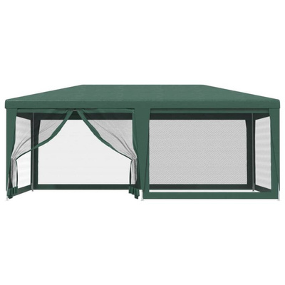vidaXL Namiot imprezowy z 6 ścianami z siatki, zielony, 6x4 m, HDPE