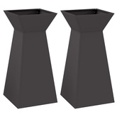 Donica słupowa 2 pcs Czarny 35 x 35 x 73 cm
