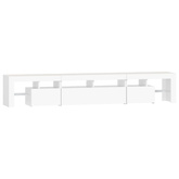 vidaXL Szafka pod TV z oświetleniem LED, biała, 230x36,5x40 cm