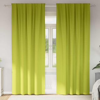 Firany blackout z kółkami 2 pcs Zielony 260 x 140 cm Poliester