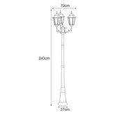Lampa ogrodowa stojąca K-7009A2/3 CZARNY/ZŁOTY z serii STANDARD