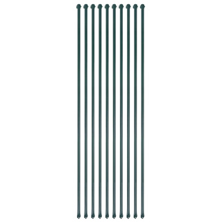 Słupki ogrodzeniowe, 10 szt., 1,5 m, metalowe, zielone