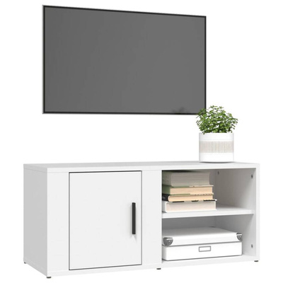vidaXL Szafka pod TV, biała, 80x31,5x36 cm, materiał drewnopochodny