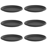 Okrągły Talerzyk Kwiatowy 6 pcs Czarny ? 14 x 2 cm