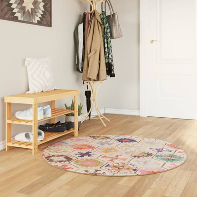 vidaXL Dywan z możliwością prania, kolorowy, ?120 cm, antypoślizgowy model standard