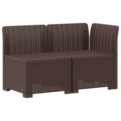 Sofa Ogrodowa 2-osobowa z Poduszkami w Wyglądzie Rattanowym