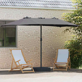 Parasolka ogrodowa Antracyt 385 x 209 x 244 cm Poliester i Stal