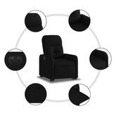 vidaXL Podnoszony fotel masujący, elektryczny, rozkładany, czarny