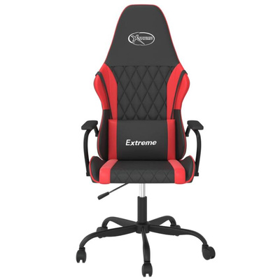 vidaXL Fotel gamingowy, czarno-czerwony, sztuczna skóra model standard