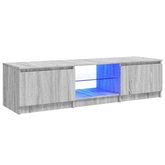 vidaXL Szafka pod TV, z LED, szary dąb sonoma, 140x40x35,5 cm