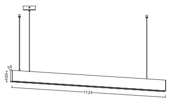 OPRAWA LINIOWA ZAWIESZANA LED GVILANA (30W 2700LM + 12W 1080LM) 42W 3780LM 4000K CZARNA GT-LD-VIL42WUDC-NB
