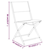 vidaXL Składane krzesła ogrodowe, 2 szt., czarne, stal i textilene