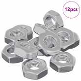 Nakrętka sześcienna 12 szt. srebrny m8 Metal