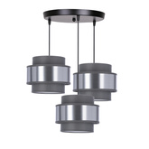 Lampa wisząca z abażurami Hare szary i srebrny glamour do salonu i jadalni