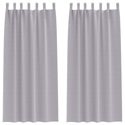 Firany blackout z kółkami 2 pcs Metaliczny Szary 245 x 140 cm